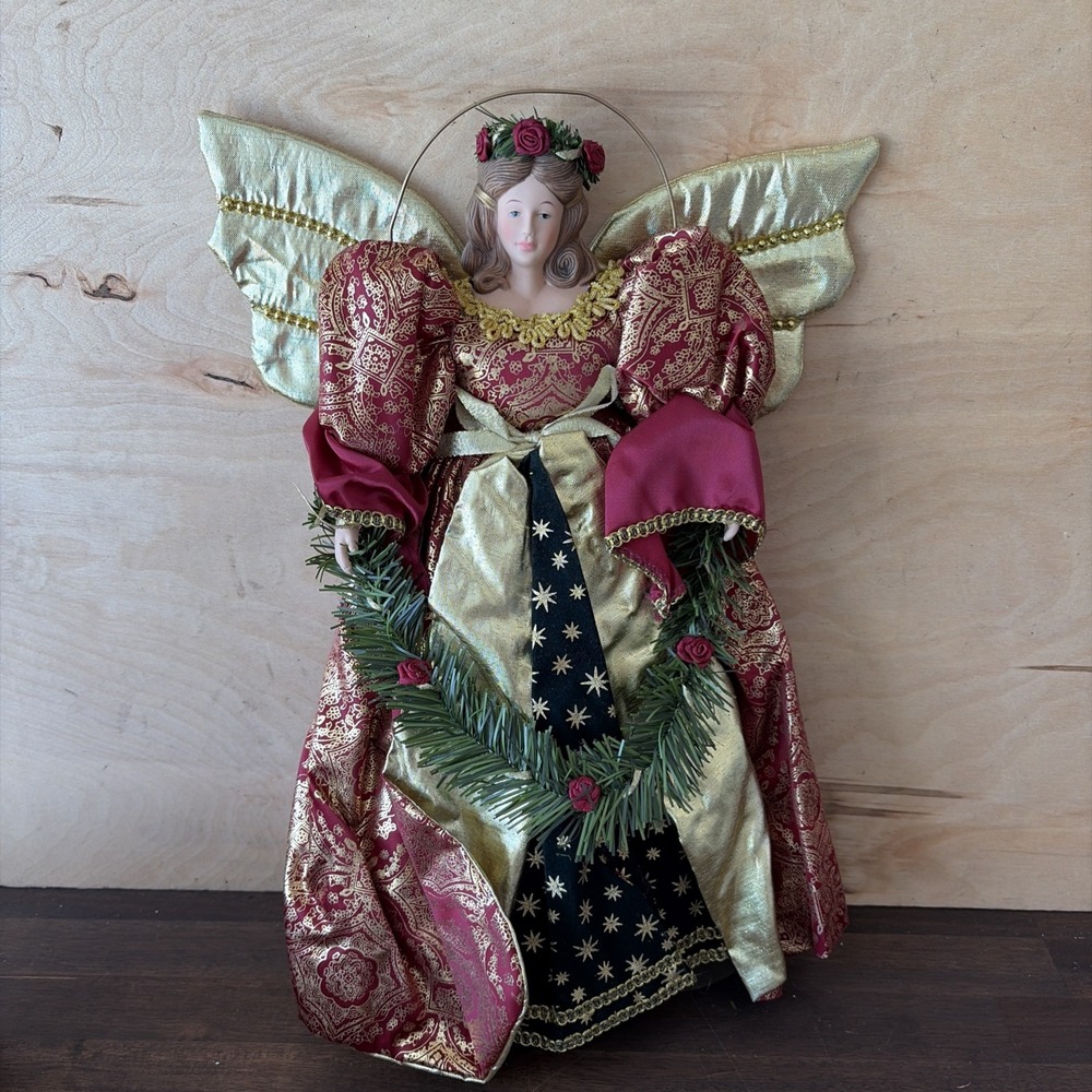 Vintage HOUSE OF LLOYD CHRISTMAS AROUND THE WORLD FLORENTINE ANGEL TREE TOPPER